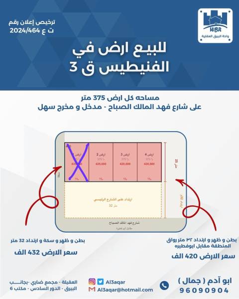 للبيع ارض في الفنيطيس ق3