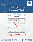 للبيع ارض في الخيران السكني قطعه 7 